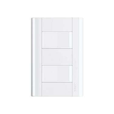 Imagem de Interruptor Simples Duplo Fame Modulare Com Placa 4x2 Branco