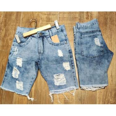 Imagem de Bermuda jeans masculina rasdaga desfiada - Kool