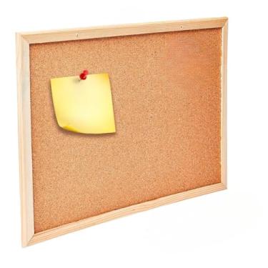 Imagem de Quadro de cortiça 30x40 cm Quadro de recados Moldura de madeira Quadro de fotos Quadro para documentos Inclui pinos (Marrom)