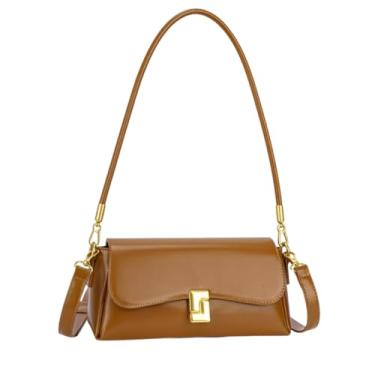 Imagem de Bolsa Feminina Fivela Ombro Alça Transversal Ajustável Luxo QUBCCUM (Marrom)