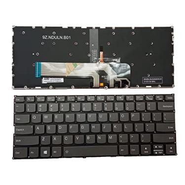 Imagem de Substituição de laptop US Layout com teclado retroiluminado para Lenovo ThinkBook 13s-IWL 13s-IML 14s-IWL 14s-IML 14-IML 14-IIL SN20S99865 LCM17J63USJ6866 LCM17J6 PD4SB-US SN20Q40627 Cinza