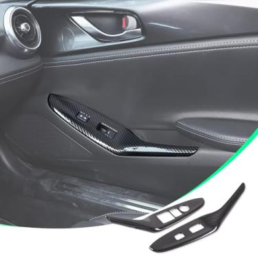 Imagem de Capa de interruptor de elevação de janela de porta de carro dianteira/traseira para acessórios Mazda MX-5 ND, painel de controle de bloqueio de janela de porta interna ABS compatível com Mazda MX-5