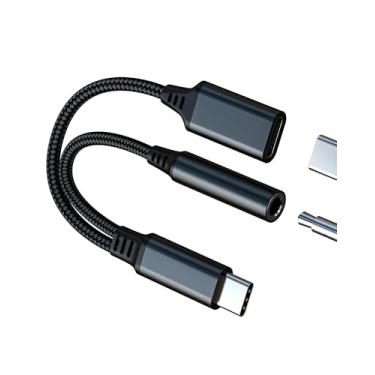 Imagem de Adaptador de fone de ouvido USB C para 3,5 mm, carregador 2 em 1, divisor auxiliar para iPhone 16/15 Pro Max, compatível com Samsung S23/S24 Ultra, Galaxy, Android, para iPad Air4, acessórios de áudio