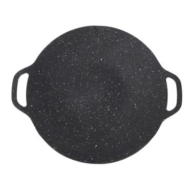 Imagem de Keenso Chapa Redonda de Ferro Fundido, Grelha para Grelha a Gás Panela Coreana de Liga de Alumínio Antiaderente de 13 Polegadas Com Alça Dupla Chapa Redonda para Churrasco para Fogão