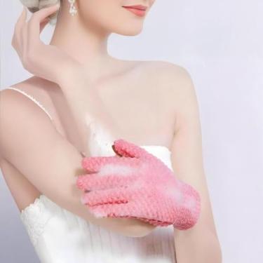 Imagem de Luvas Esfoliantes Pesadas, Esfoliante Corporal para Esfoliação de Chuveiro de Banheira, Esfoliante Corporal para Removedor de Pele Morta, Esponja Esfoliante, Luva de Toalha, Homens, Mulheres, Rosa