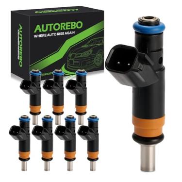 Imagem de Conjunto de 8 injetores de combustível compatível com Dodge Challenger Charger Durango Magnum Ram 1500/2500/3500 Pickup Jeep Commander Grand Cherokee Chrysler 300 Aspen, 5.7L # FJ732 5037479AD