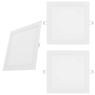 Imagem de Kit 3 Painel de Led Quadrado Embutir 12W Bivolt Taschibra 4000K Neutro