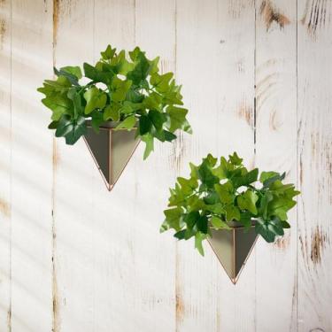 Imagem de 10 Buquês Folhagem Hera 35cm planta artificial p/ adornos vasos potes 