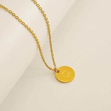 Imagem de 1 colar redondo de letras com acabamento brilhante banhado a prata para mulheres, joia fina, presente para mamãe, 45cm, Cobre, Sem Pedra Preciosa