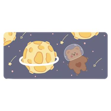 Imagem de Mouse Pad: tapete de mouse grande de 80 x 30 cm com fofo urso espacial