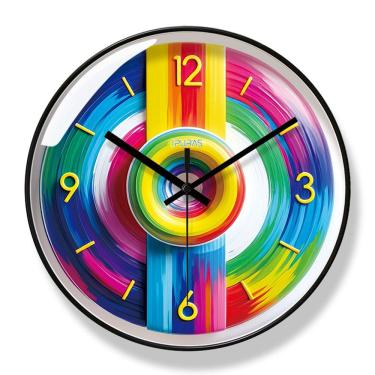 Imagem de Relógio de parede colorido com design de espiral de 30 cm de quartzo com espelho de vidro