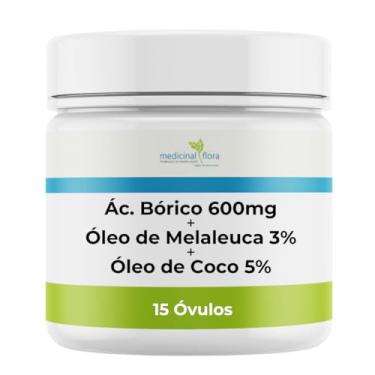 Imagem de Bórico 600mg + Melaleuca 3% + Coco 5% Candidíase - 15 Óvulos
