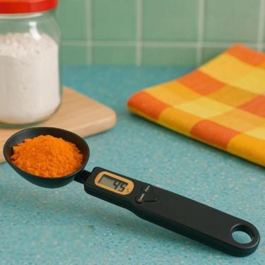 Imagem de Colher Balanca Dosadora Multifuncional Medidor Automatico Alimentos 500gr Lcd Dieta Precisao 500 Gramas Eletronico Cozin