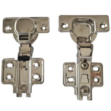 Imagem de 2pçs Dobradiça Em Aço Inox Para Armário Caneco 35mm Curva - Facil Nego