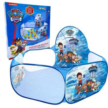 Imagem de Piscina de Bolinhas Patrulha Canina c/Cestinha Dobravel Presente Bebe 