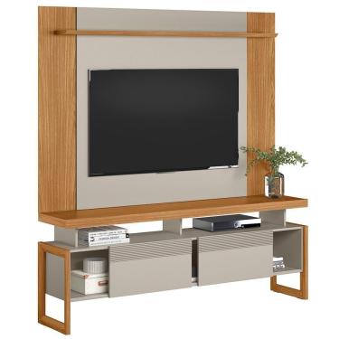 Imagem de Rack Para Sala Com Painel Para Tv 55 Pol Esmirna L05 Nature Off White - Lyam Decor