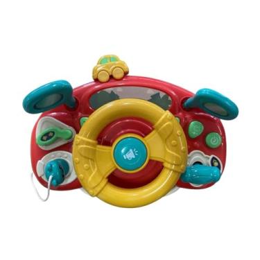 Imagem de Volante Infantil Interativo Musical com Luzes, Brinquedo Educativo para Crianças, Vermelho e Amarelo, com Sons e Efeitos Luminosos, Design Divertido de Carro, Cores Sortidas