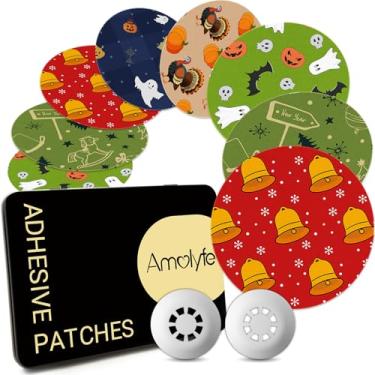 Imagem de Capas de sensor Libre 3 e Plus à prova d'água, pacote com 20 capas Amolyfe Freestyle Libre 3, à prova de batidas com 2 tampas rígidas e estojo de lata, adesivos CGM médicos respiráveis, proteção CGM