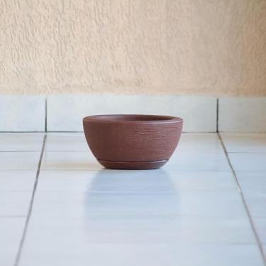 Imagem de Vaso de Planta Decoração Centro Mesa Bacia Cuia 13x25 com Prato em Polietileno (Marrom)