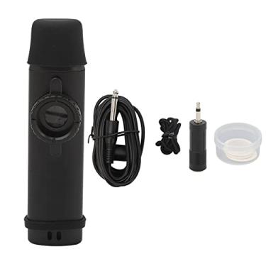 Imagem de Instrumento Kazoo elétrico Liga de alumínio Kazoo portátil com tons ajustáveis ​​para amantes de música e artistas Diafragmas de 5 flautas pretos incluídos