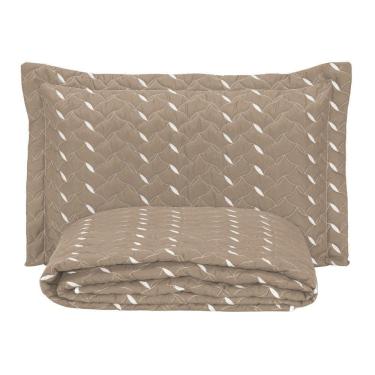 Imagem de Cobre Leito Bordado 400 Fios Heitor Solteiro 100% Poliéster - Avelã