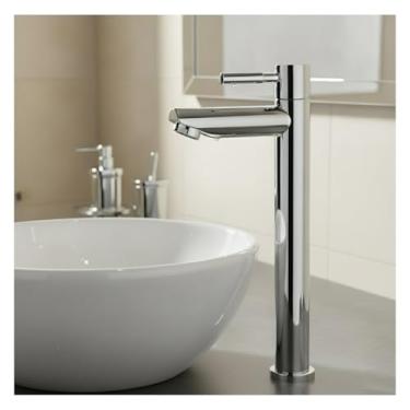 Imagem de Torneira Banheiro Alta Fria Lavatório Lavabo Pia Cuba Bancada Metal Aço inoxidável Cromada