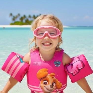 Imagem de Kit Infantil Boia e Colete SalvaVidas Óculos Natação Criança Piscina e