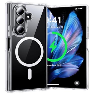 Imagem de FNDMIL Capa magnética número 1 para Samsung Galaxy Z Fold 7 com MagSafe [anti-amarelo][ajuste fino][teste de queda de grau militar] capa transparente de silicone macio para Samsung Fold 7