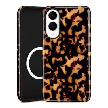 Imagem de Aitipy Capa magnética de tartaruga para Samsung Galaxy S25 Edge, compatível com MagSafe, linda estampa de leopardo marrom e TPU macio e policarbonato rígido à prova de choque para mulheres e meninas