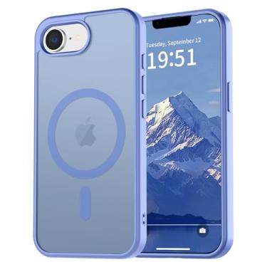 Imagem de vnnink Capa para iPhone 16e, capa magnética fosca de proteção contra quedas de grau militar translúcida - Capa protetora protetora contra choques fina, resistente, durável, à prova de choque - azul