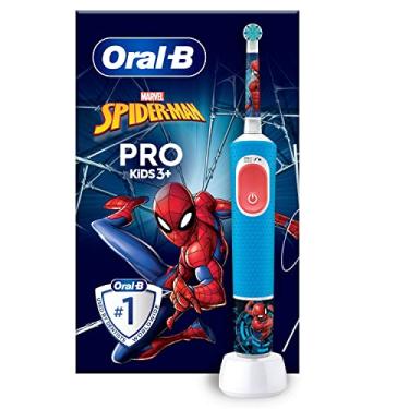 Imagem de Oral-B Escova de dentes elétrica Pro Kids, 1 alça com o Homem-Aranha Marvel, 1 cabeça de escova de dentes, projetada por Braun, para maiores de 3 anos