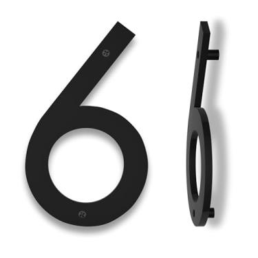 Imagem de Números de casa de 25 cm para ambientes externos modernos | Números de casas grandes para uso externo | Números de endereço pretos Números/placas de endereço residencial à prova de ferrugem Números de