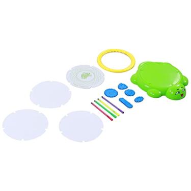 Imagem de CUOFYUNL Kit de régua de pintura infantil multifuncional Geometria Padrão Modelo de desenho Régua Conjunto de régua de desenho em espiral