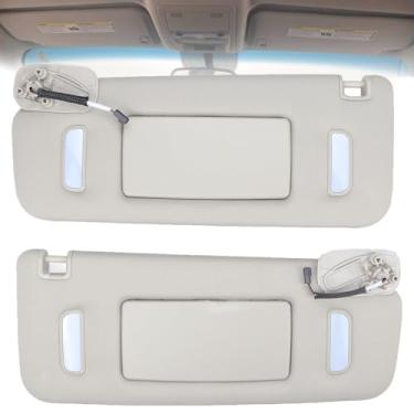 Imagem de Visor solar esquerdo e passageiro direito adequado para Chevy Suburban 1500 2500 Avalanche Tahoe GMC Sierra Yukon XL Cadillac Escalade 228503066 2285 0310#Bege