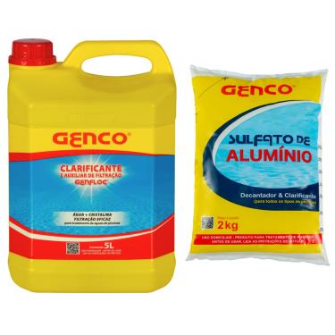 Imagem de Kit Genfloc Clarificante 5l + Suflato de Aluminio 2kg Genco Piscina