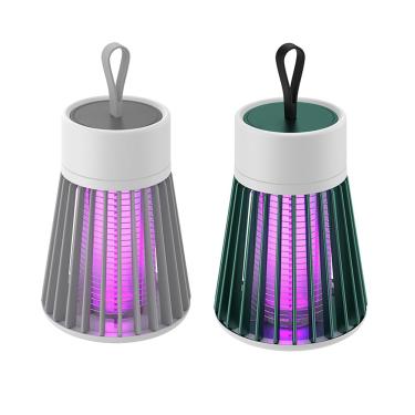 Imagem de Repelente Elétrico Mata Mosquito LED UV, Luz Roxa 365nm, USB 5W, Cinza/Verde, 16.2x9x6.2cm, para Ambientes 20-50m²