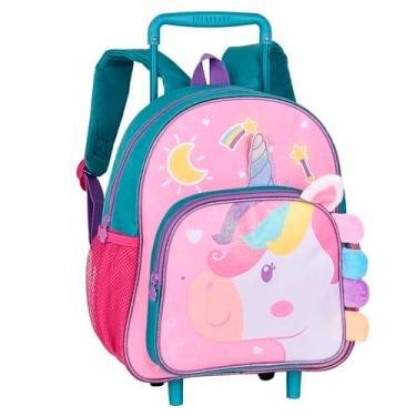 Imagem de Mochila de Rodas Escolar Oficial Clio Pets Unicórnio (Verde)