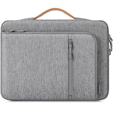 Imagem de DOMISO Capa para laptop de 15,6 polegadas com alça para MacBook Pro M3/Max 2024 de 15,6 polegadas, compatível com notebook HP Dell de 15 polegadas, cinza