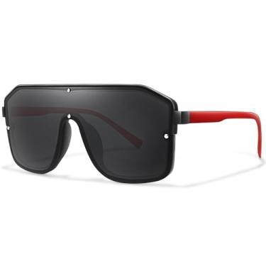Imagem de Óculos de sol de pesca com lentes rebitadas para homens e mulheres, óculos casuais oversized da moda com proteção UV para praia.