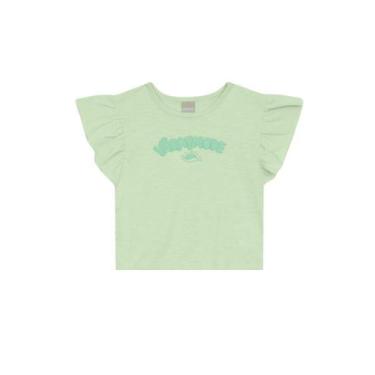 Imagem de Blusa infantil menina em malha flamê Mundi, Verde, 10