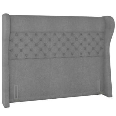 Imagem de Cabeceira Cama Box Casal 140 cm P05 Madrid Bouclê Cinza - Lyam Decor