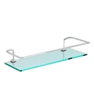 Imagem de Prateleira para Banheiro Capacidade de Carga 10 Kg Kit Prateleira Porta Shampoo Banheiro AlumíNio Vidro Reto Antiferrugem Suporte Parede Organizador(1 Porta Shampoo)