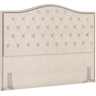 Imagem de Cabeceira Cama Box Casal 140 cm P05 Grécia Linho Cru - Lyam Decor