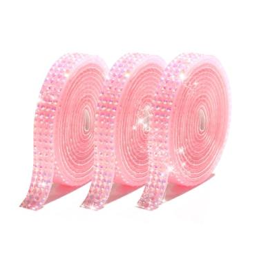 Imagem de 1 rolo de fita decorativa de cristal de gelatina: fita adesiva brilhante, adequada para artesanato, decorações de festa, embrulho de presente e decorações de casa (rosa)