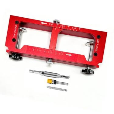 Imagem de YWBL-WH Kit de Gabarito para Dobradiça de Porta, Modelo de Encaixe de Roteador Ajustável Em Liga de Alumínio Com Broca de Dobradiça Autocentrante e Broca de Chave de Fenda, para 2,5 a