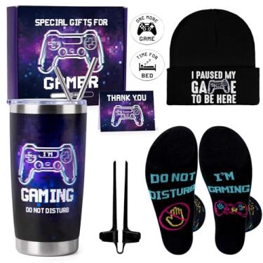 Imagem de Presentes de gamer para homens, adolescentes, meninos, conjunto de presente legal de jogos para amantes de jogos, canecas de jogos, material de jogos, presente de aniversário, dia dos namorados