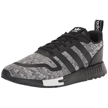 Imagem de adidas Originals Tênis masculino Smooth Runner, Preto/Preto/Branco, 12