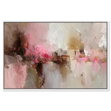 Imagem de Arte de parede rosa Creamy Rose Palette II da Art Remedy, moldura branca, 76 x 50 cm
