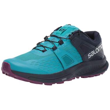 Imagem de Salomon Tênis de corrida feminino Ultra W/Pro Trail Running, Azul azulejo/blazer azul-marinho/roxo escuro, 7.5