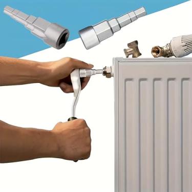 Imagem de Chave universal para bico de válvula, chave sanitária com degraus quadrados internos com 5 níveis 3/8, 1/2, 3/4, 3-1/4 polegadas para sanitários e radiadores